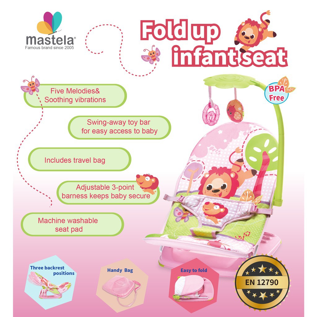 Infant Seat/ NEW Baby Bather /Bouncer Tempat Duduk Bayi Mastela /Space Baby-INFT PINK MSTL