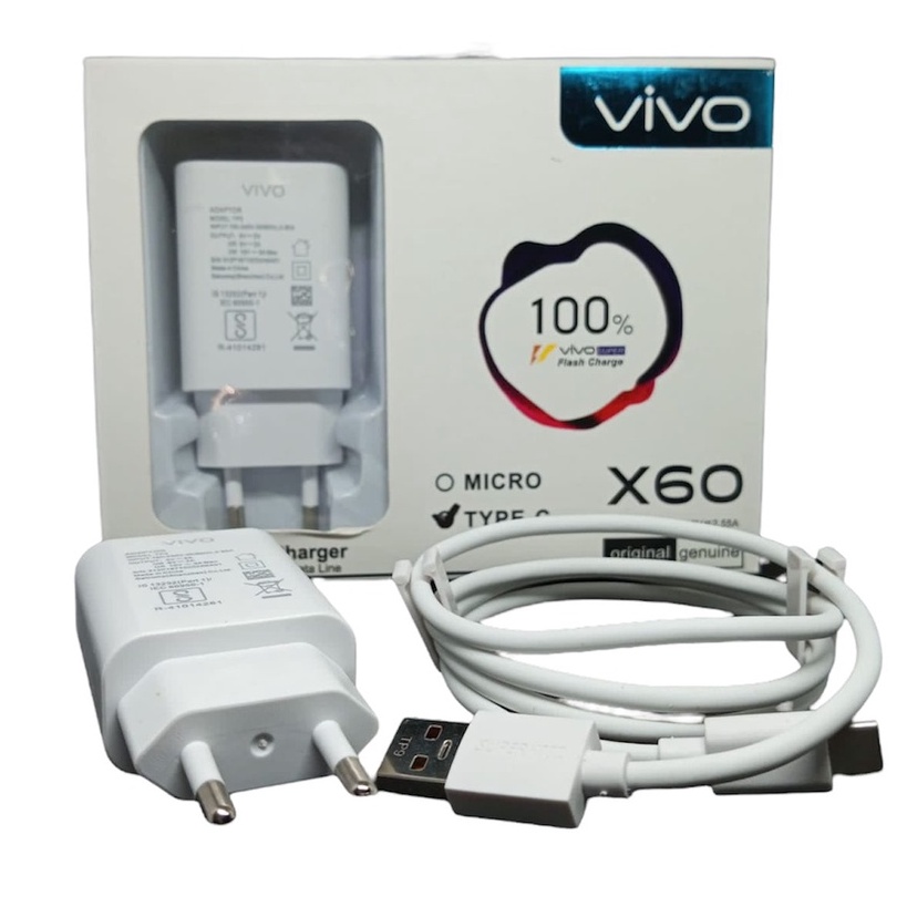 Charger Chasan Casan Vivo X60 / X70 10 Watt or 18 Watt up to 30 Watt (2A/3A) Qualcomm Quick Charger Tipe C/Micro