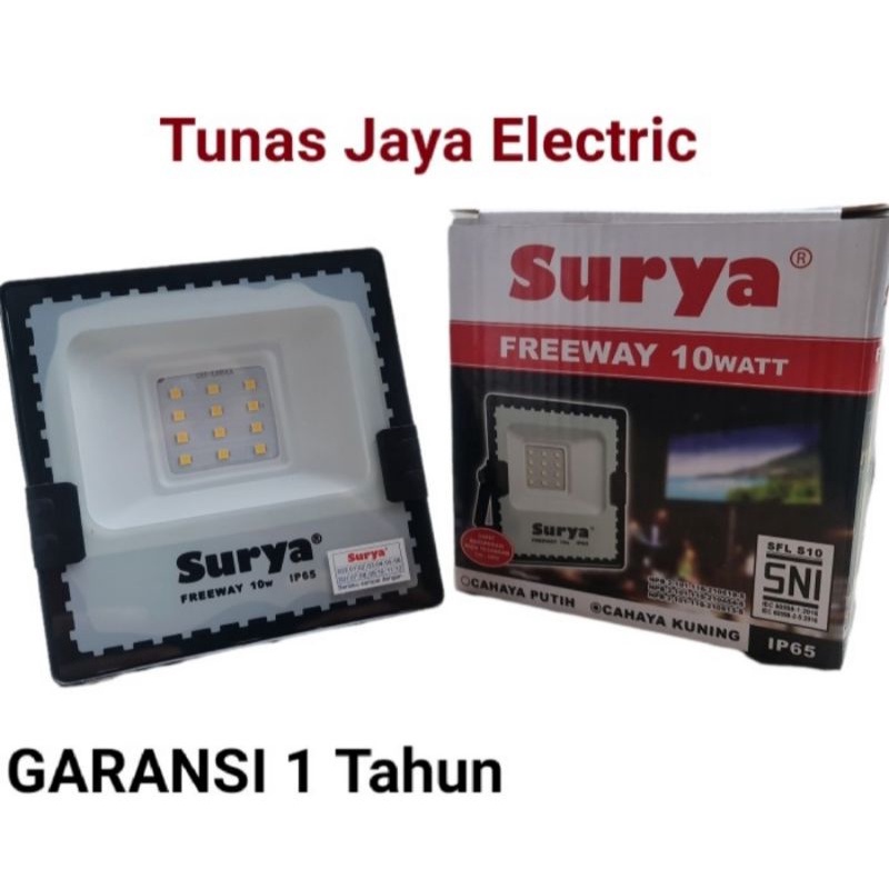 Lampu Sorot Tembak Flood Light 10W SURYA Standar SNI (GARANSI 1 Tahun) PREMIUM QUALITY