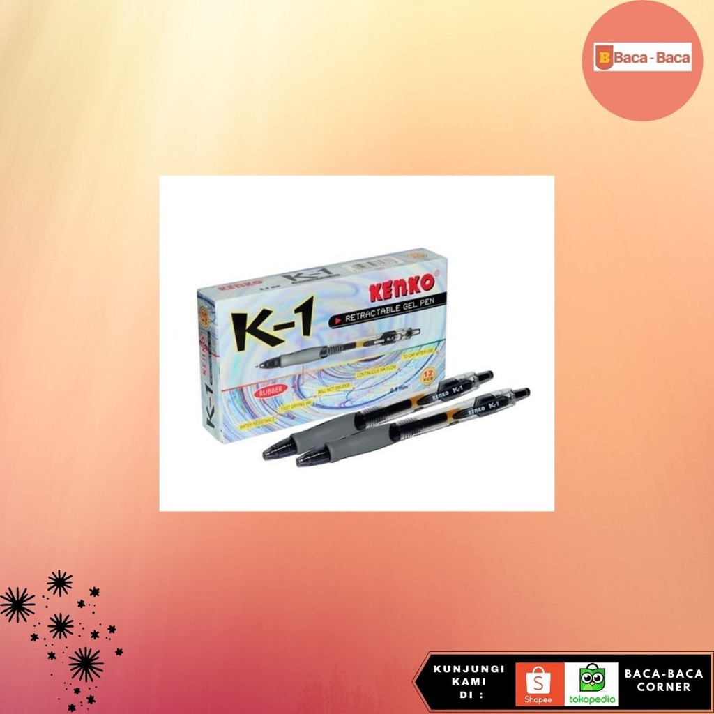 

BACABACA BALLPEN GEL K-1 0.5 BLACK KENKO PULPEN