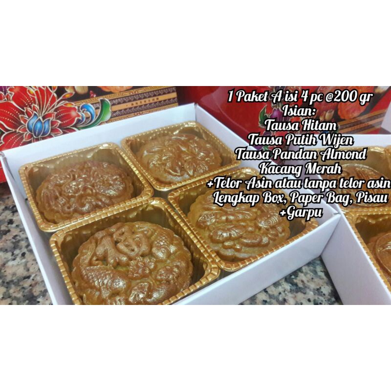 

Mooncake Premium / kue bulan / moon cake isi 4 pc polos