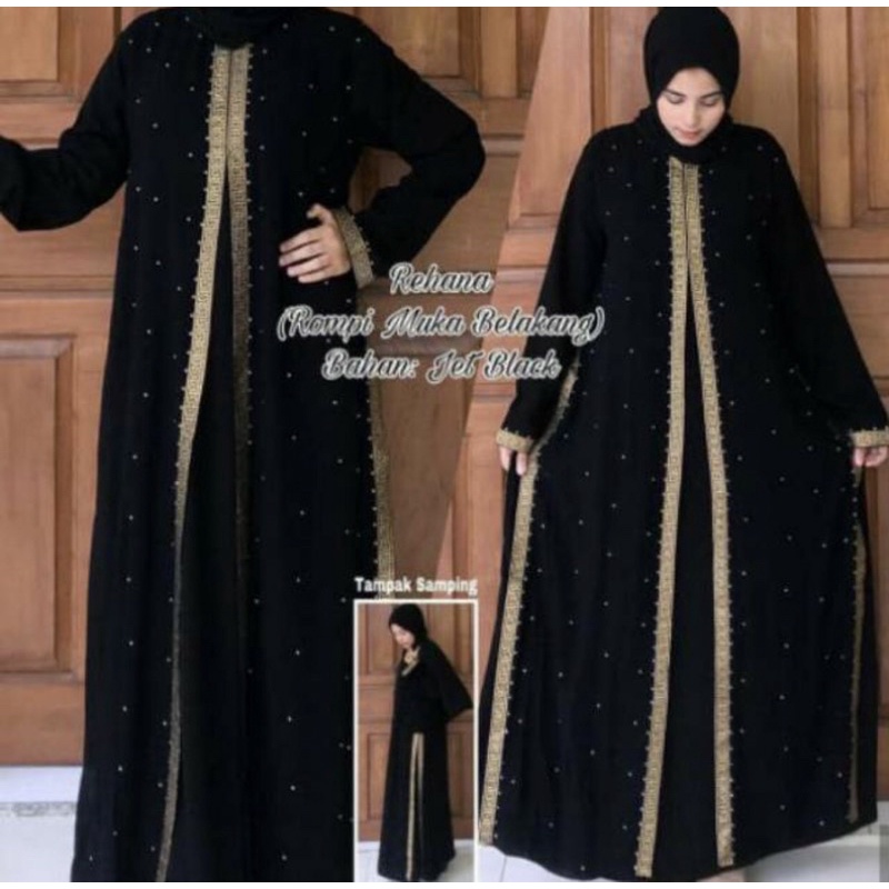 GAMIS SYARI ABAYA DUBAI STYLE COUPLE IBU & ANAK HITAM CANTIK MURAH TERLARIS