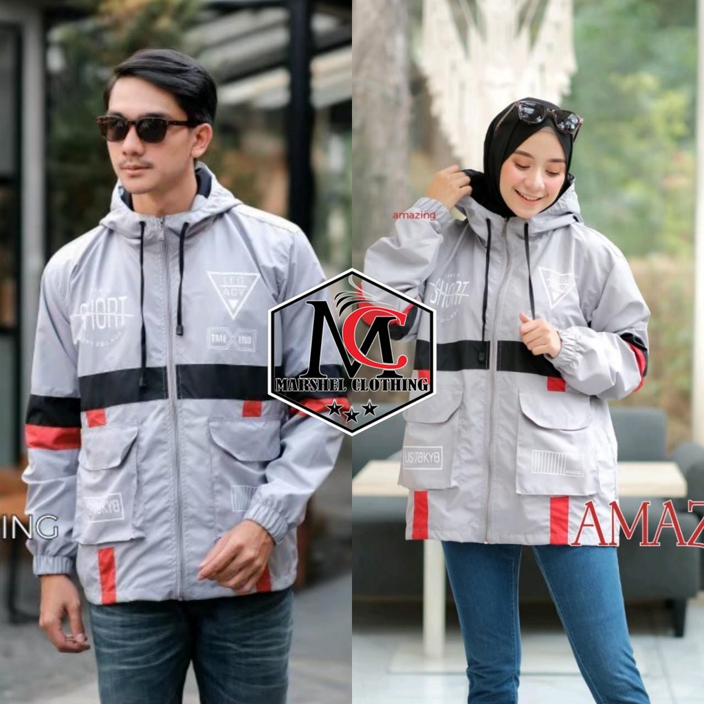 RCL - Jaket Cagoule Amazing Pria Wanita Murah Couple Pasangan Kantong Doraemon Amazing Parasut Terbaru