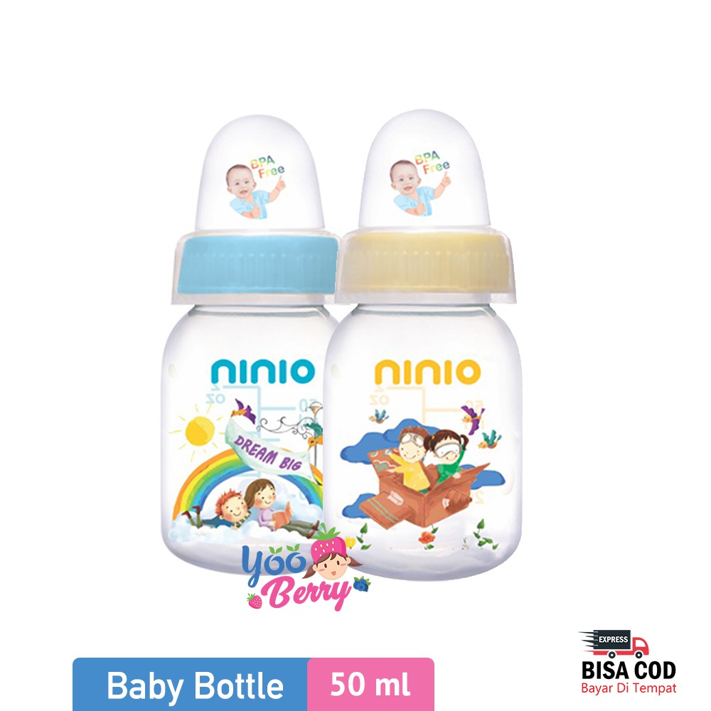 Ninio Round Baby Bottle 50 Ml Botol Susu Bayi BPA Free Murah Berry Mart