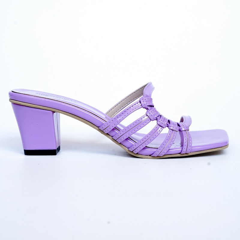 morningbell - sandal heels cassandra / sandal hak kotak 5cm /sandal high heels  chunky cassandra