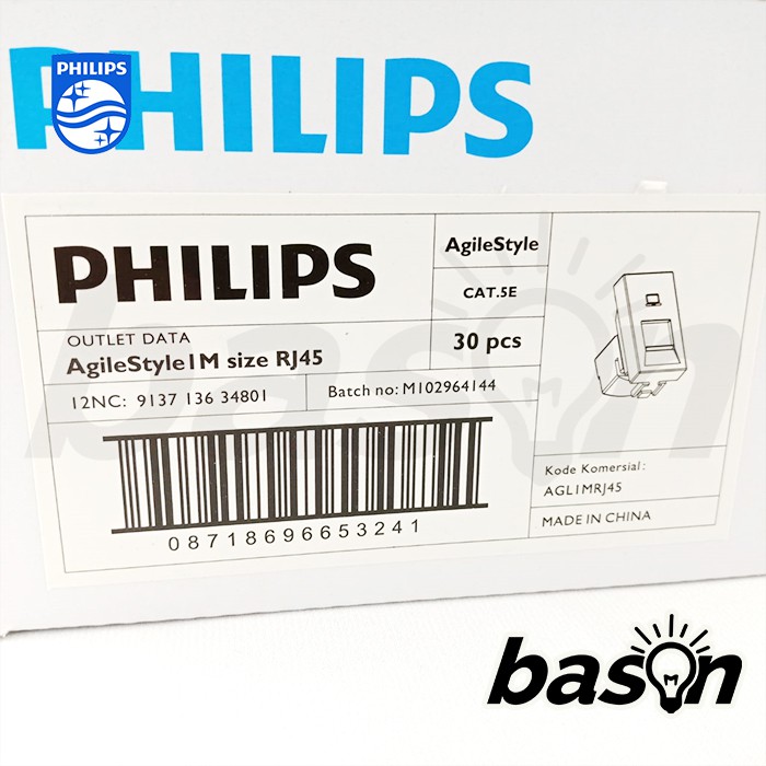 PHILIPS AgileStyle 1 Modular Size CAT5E RJ45 - LAN Port - Soket Data