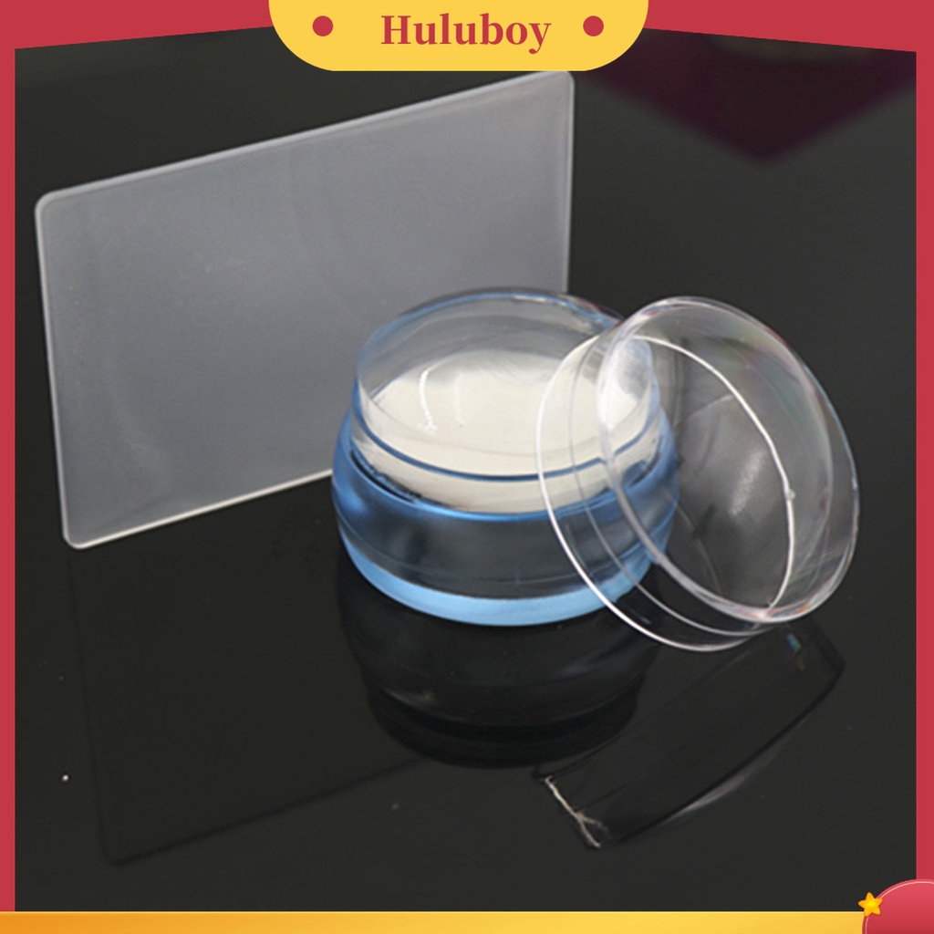Huluboy Huluboy♡ Alat Stamper Kuku Kepala Bulat Bahan Silikon Transparan Untuk Manicure