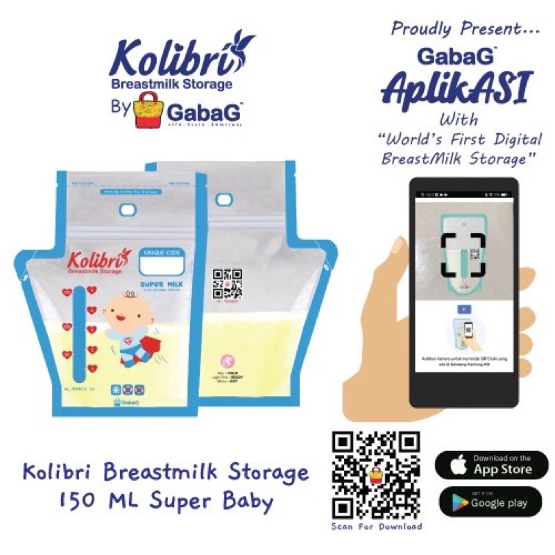 kantong asi gabag kolibri smart 150ml