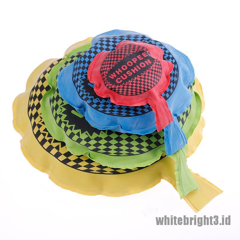 Whoopee Cushion Bantal Kentut Model Tiup Warna Putih Untuk Prank Pesta