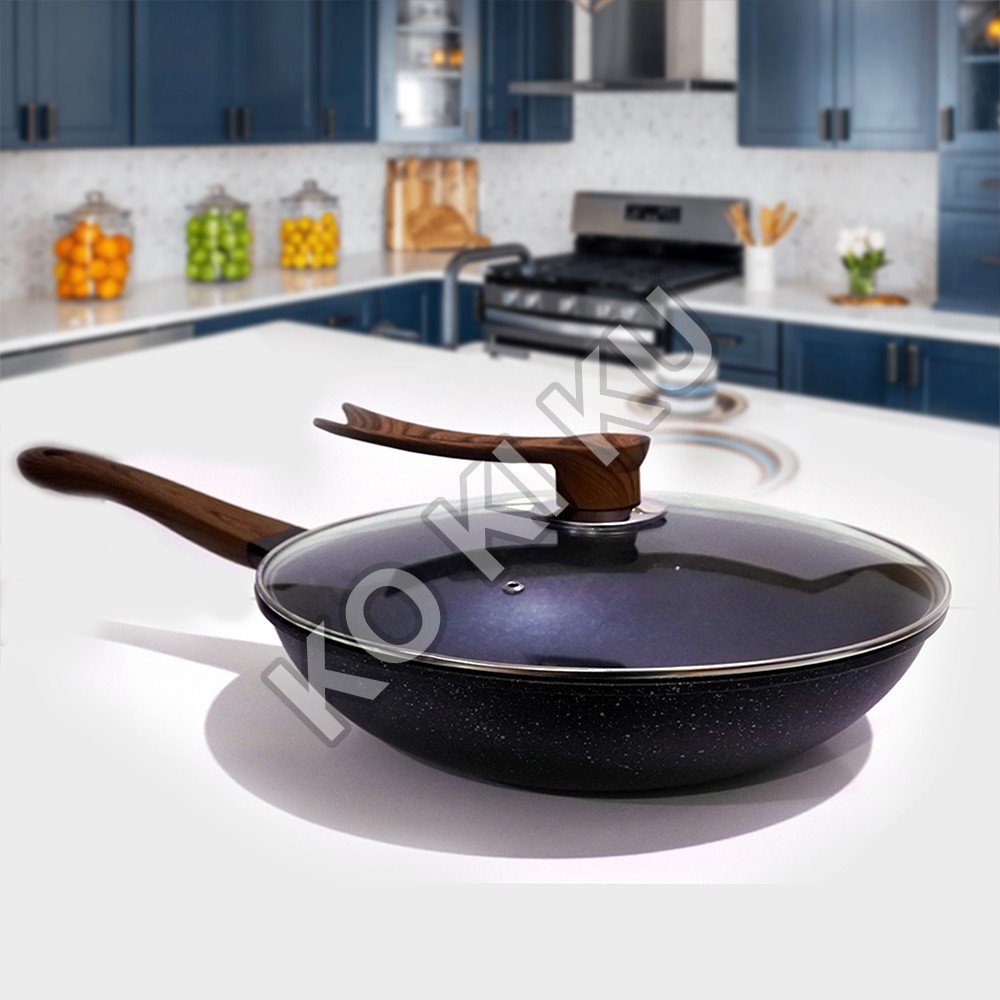Armor Marble Coating Wok Pan 32 Cm - Kuali -Pengorengan - Pan