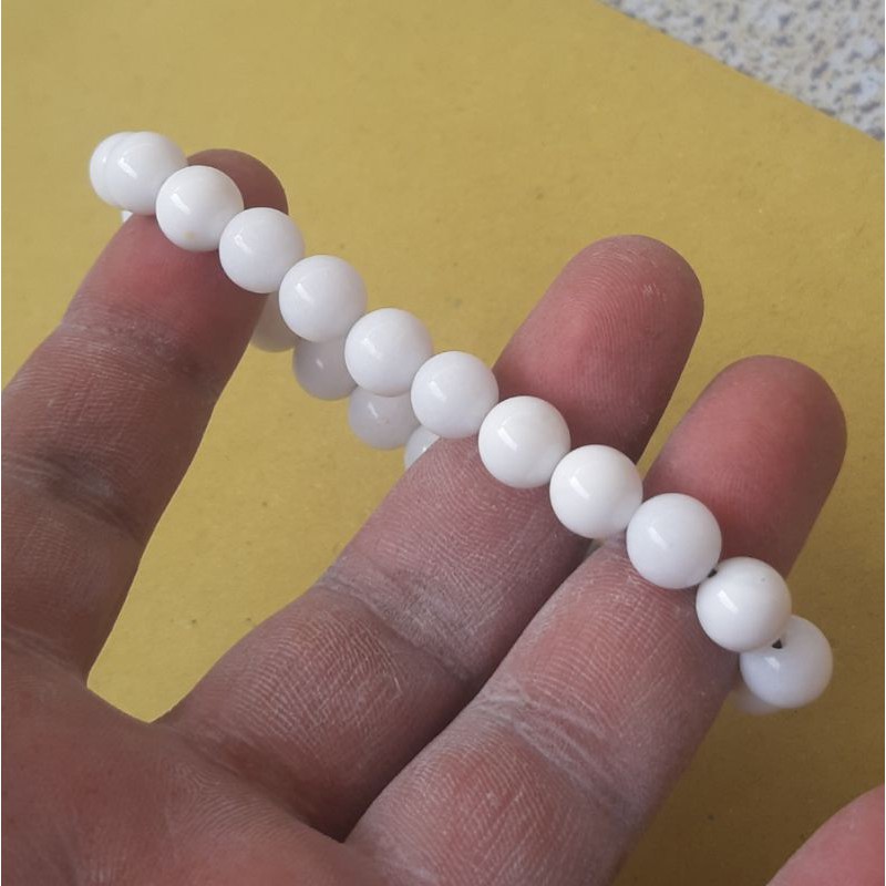 Gelang Natural Giok Salju Aceh 9mm