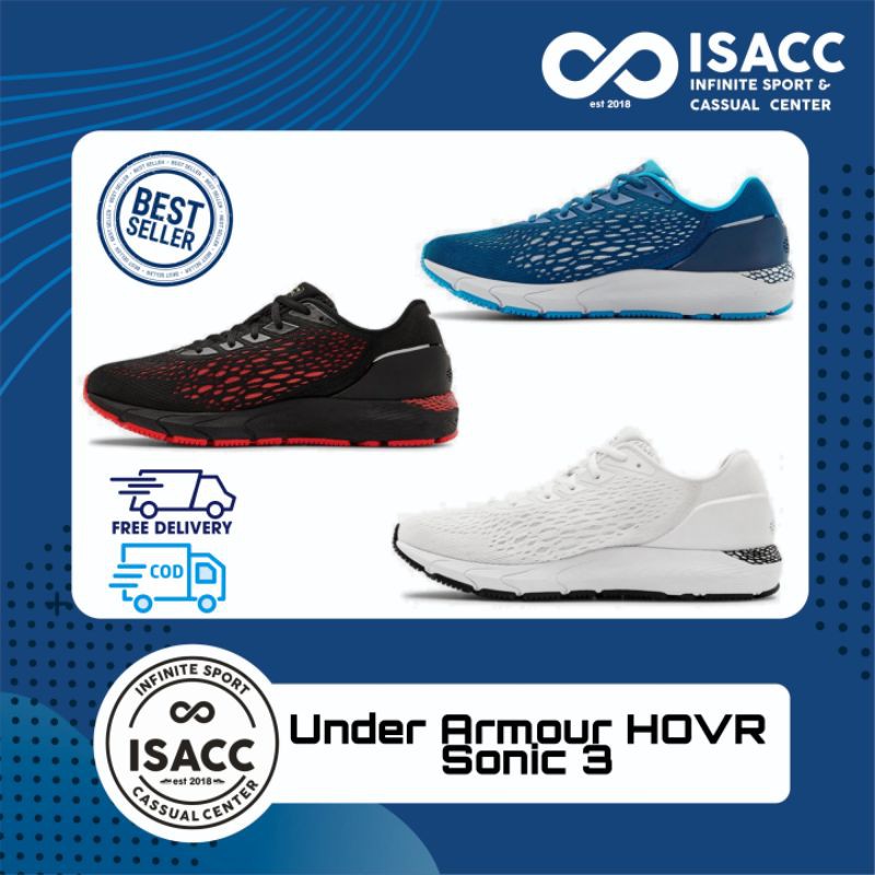 Sepatu Running Gym Workout Under Armour HOVR Sonic 3 Original BNIB Garansi Uang Kembali Kalau Fake
