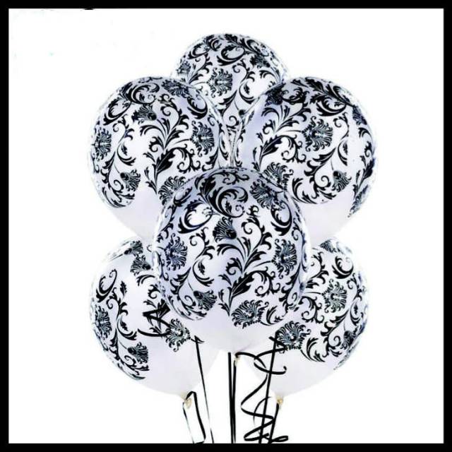 Makassar Baloon Latex Batik Hitam-Putih (10pcs) - Makassar
