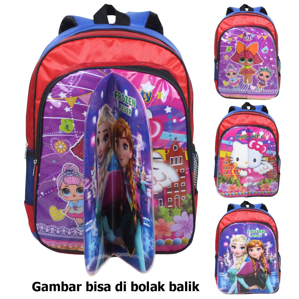 Tas Ransel Anak 3 Play Cewek Bahan Polyester Sekolah TK Paud SD Keren Bagus Fashionable Murah