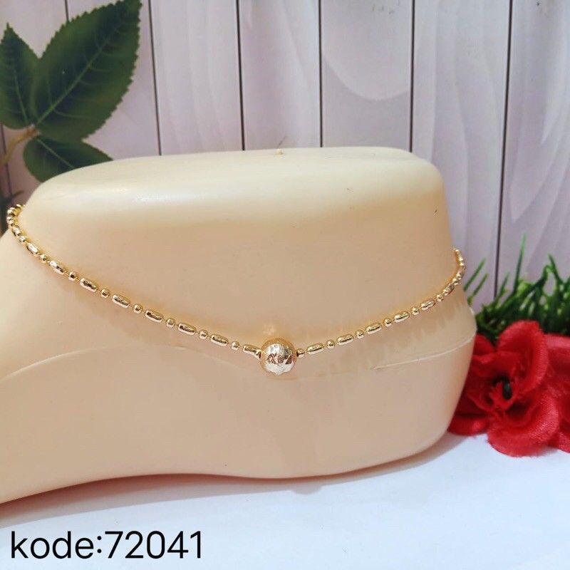 GELANG KAKI BIJI LADA KOMBINASI TITANIUM LAPIS EMAS 18k 74004.17-9.72041