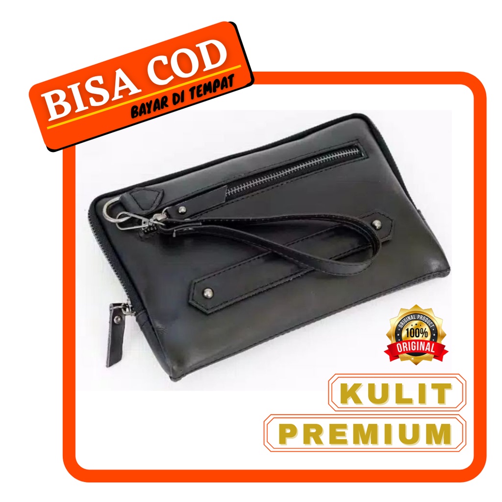 Tas Dompet Tangan Genggam Pria Wanita Kulit Original cluth Import Premium Asli Branded Terbaru Kekin