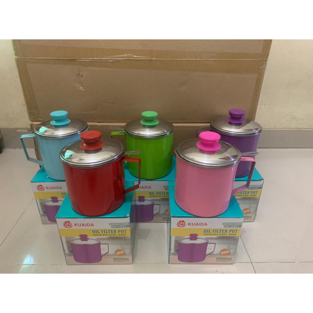 Oil Pot Saringan Tempat Wadah Saringan Minyak Goreng/Saringan Minyak Stainless OIL POT WARNA [PM]