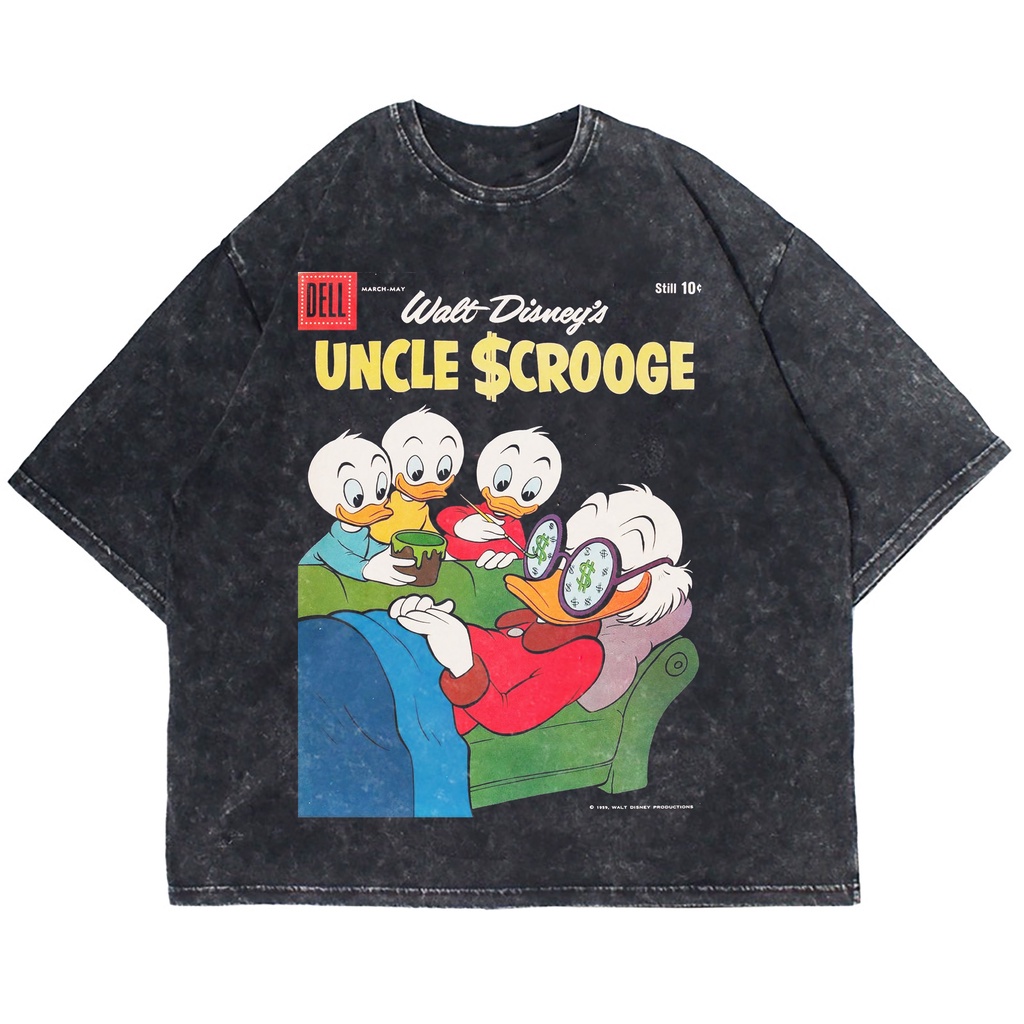 KAOS OVERSIZE DISNEY UNCLE SCROOGE WASHING VINTAGE TEE ( WASHING T-SHIRT )