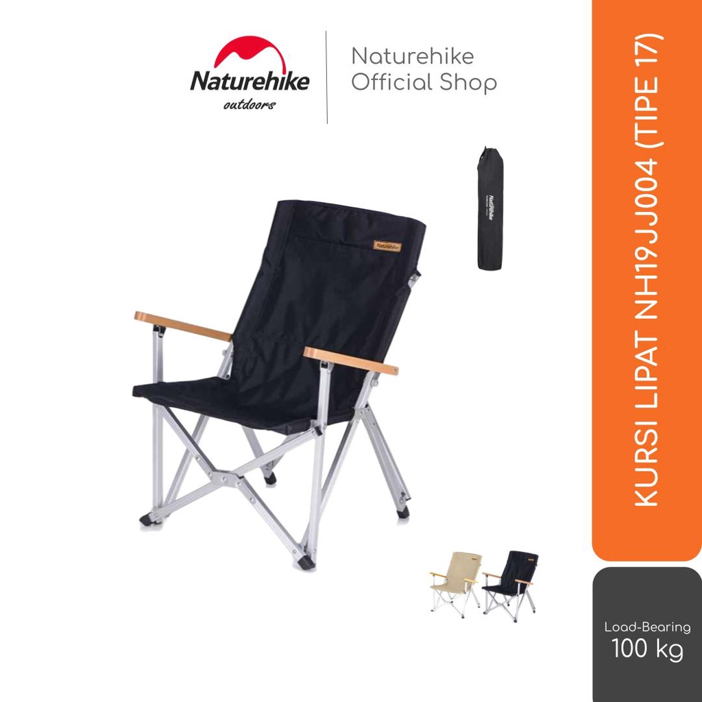 naturehike kursi lipat nh19jj004 tipe 17 portable camping mancing outdoor gunung piknik travelling