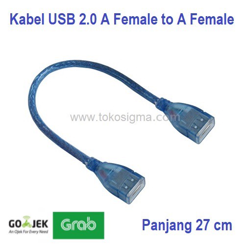 Kabel USB 2.0 Female to Female USB Cewek Cewek type AF to AF Blue