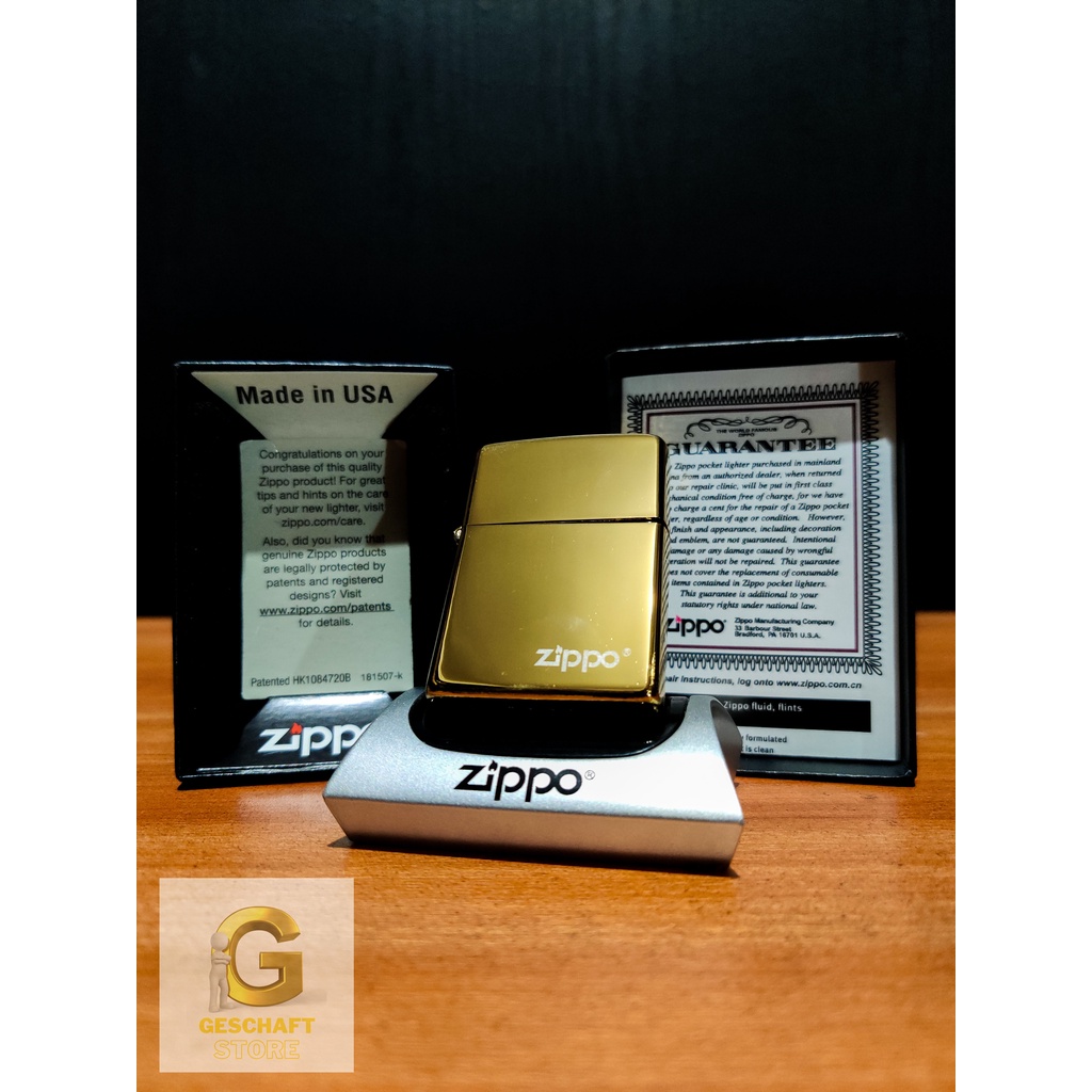 ZIPPO ORIGINAL GOLD CHROME ZIPPO TITLE 315Z MADE IN USA