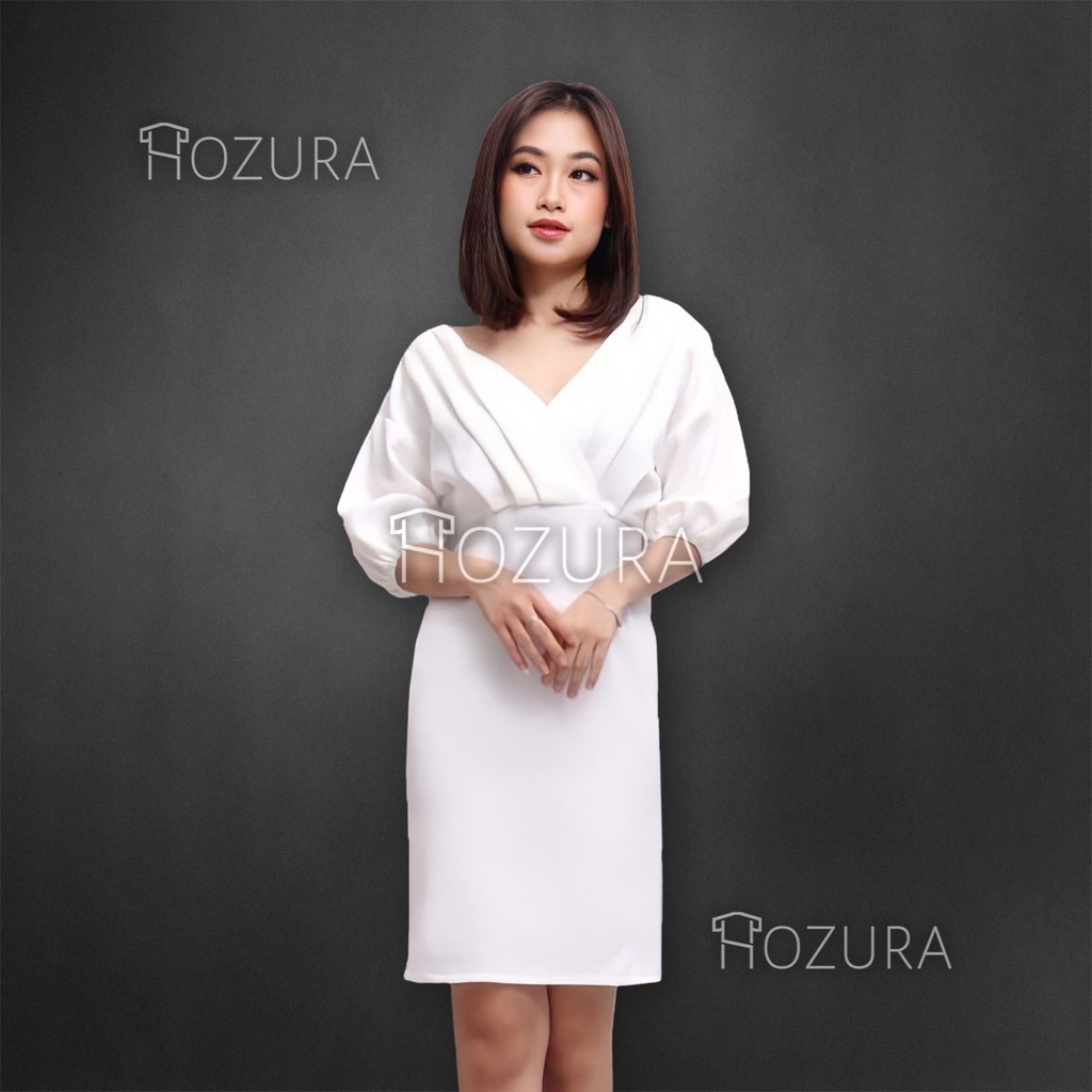 HOZURA - Dress Import Premium Elena - Dress Scuba - Dress Korea - Dress Import - EC 7897 - Dress Halterneck - Dress Bodycon Spaghetti Strap - fanny dress bodycone wedges premium - Atasan Wanita - Dress Midi Korean - Gaun Terbaru Murah COD Gratis Ongkir