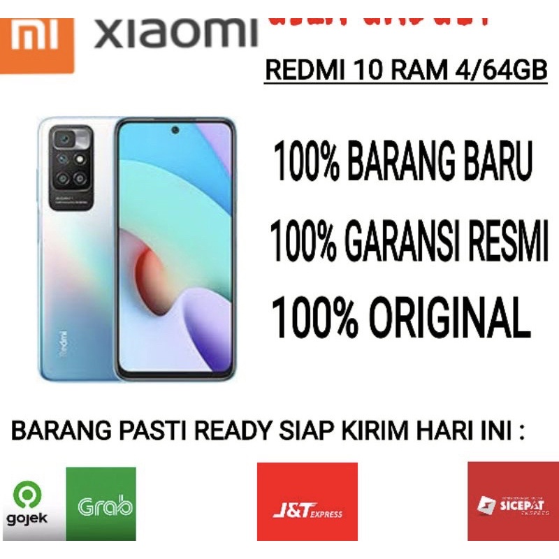 XIAOMI REDMI 10 RAM 4/64 ~ 6/128 GB GARANSI RESMI 1 TAHUN