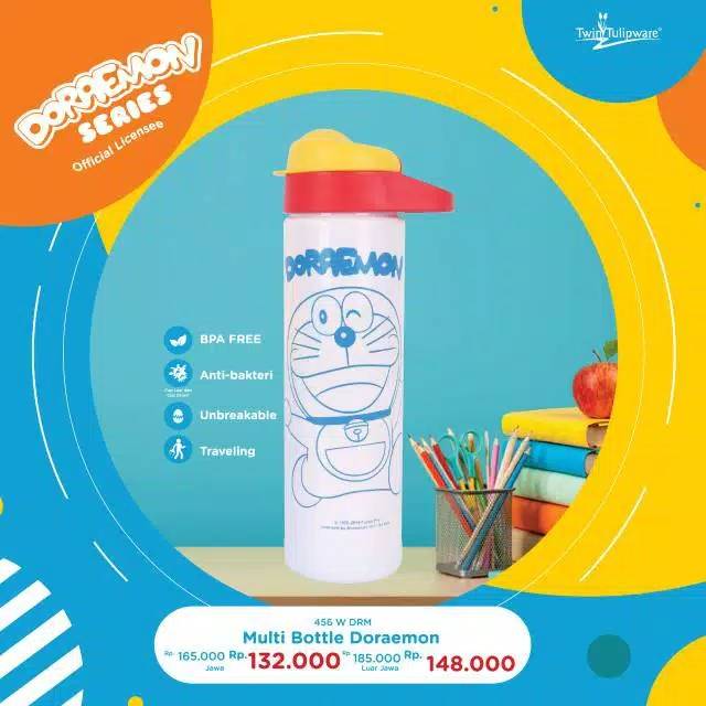 PROMO Botol minum doraemon twin tulipware/ multi bottle doraemon