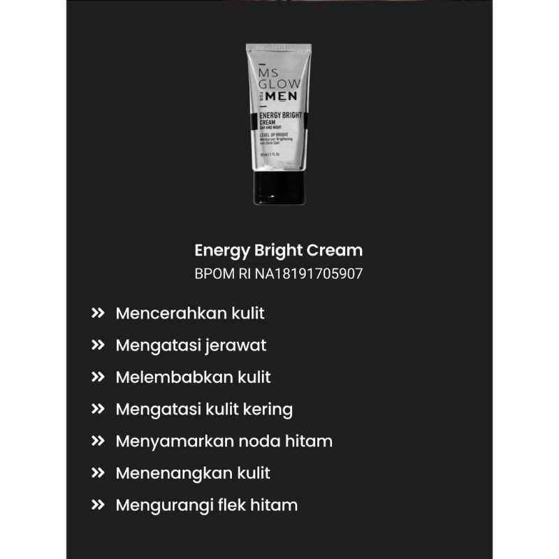 KRIM PRIA MS Glow For Men Energy Bright Cream MS Glow men