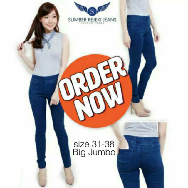  Celana  Jegging Skinny Legging  Jeans Pinggang Karet Stretch 