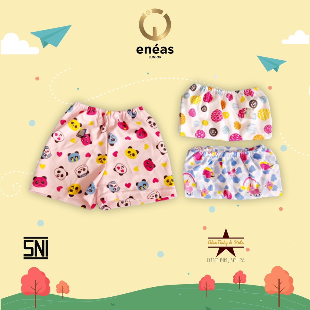 Eneas Junior Celana Pendek Per 6 Pcs Motif Cewe