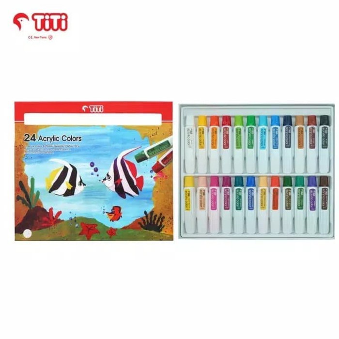 Joyko 24 Acrylic Colors TITI 24 Acrylic Colors Joyko Cat Akrilik 24 Warna AC-12ML-24