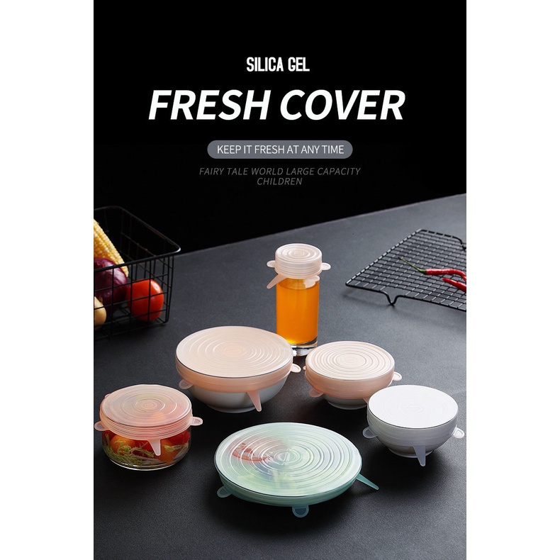 Food Cover 6in1/ Tutup Mangkok Silikon/ Bowl Cover Silicon Serbaguna