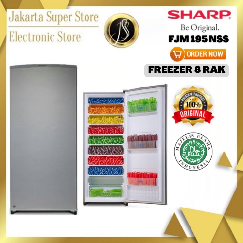 SHARP FJM 195 NSS KULKAS FREEZER 8 RAK