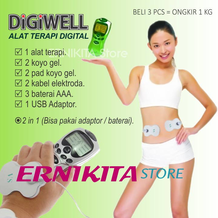 DIGIWELL ALAT TERAPI DIGITAL - Berikut USB Adaptor dan 3 Baterai AAA