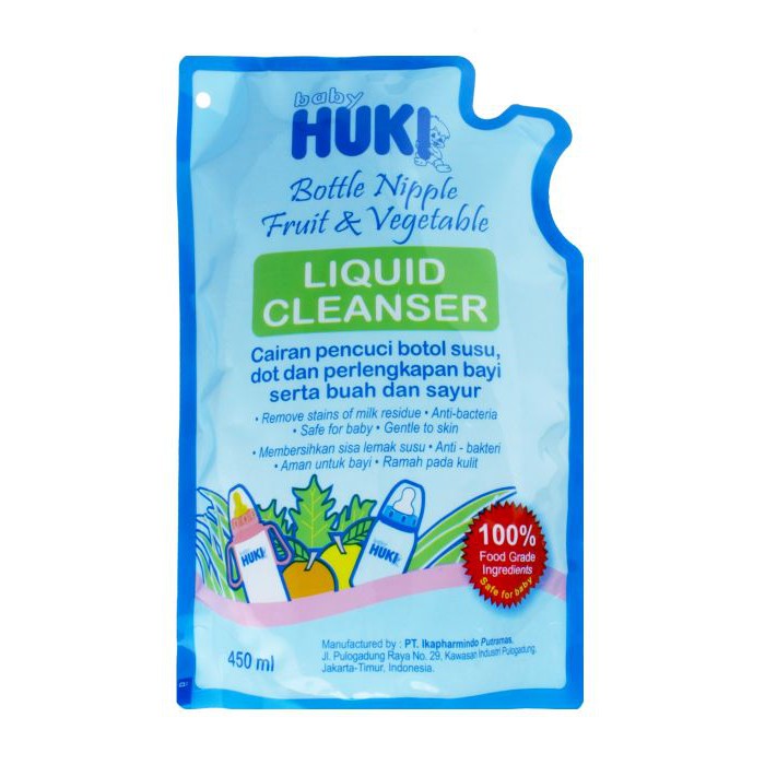 Huki Liquid Cleanser 450 ml Dan 200ml Cairan Pencuci Botol