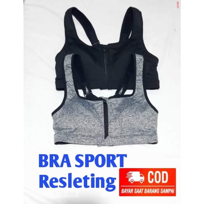 Bra Bh Sport Resleting Wanita Remaja Senam Renang