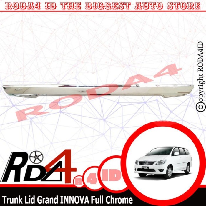Trunk Lid Belakang Grand Innova 2012 Full Chrome