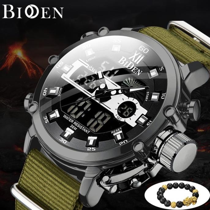 Jam Tangan Pria Original BIDEN YN-0164 Sporty Dual Time Anti Air