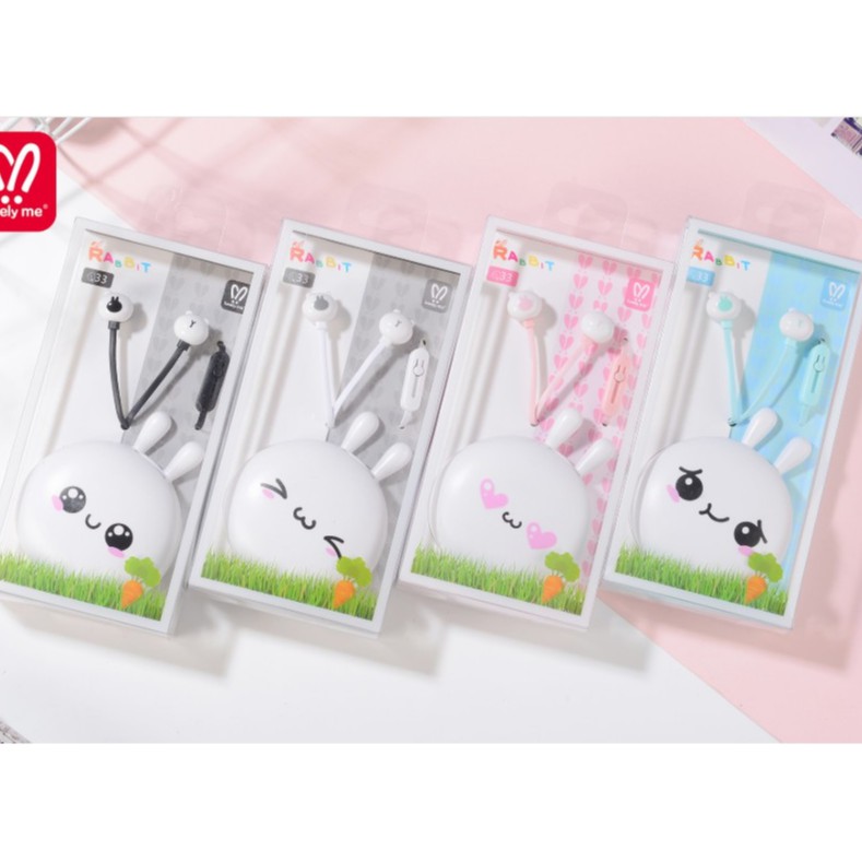 [Q-33] Headset Earphone Karakter Bentuk Hewan Animal LOVELY ME RABBIT / Set Wadah Earphone RABBIT