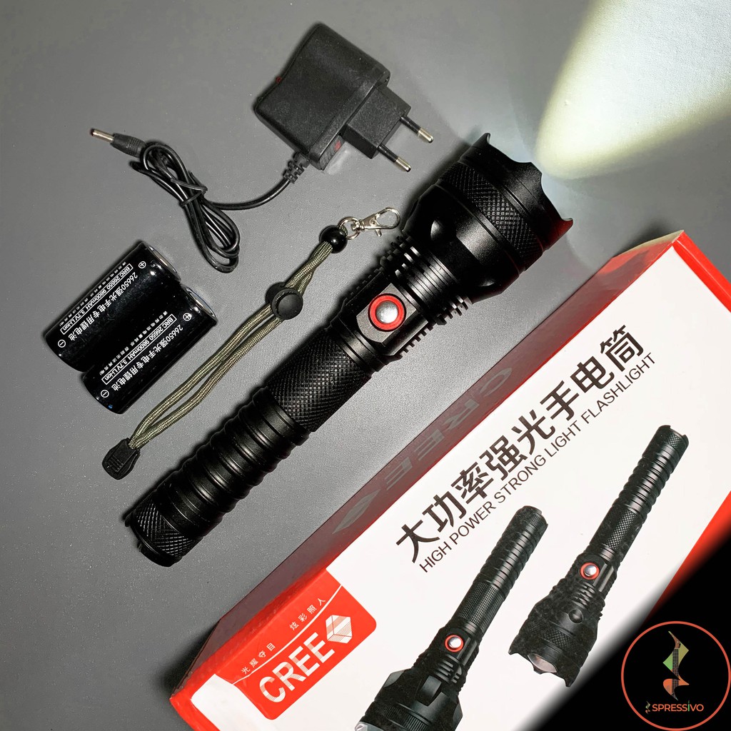 Senter LED XHP 50 ultrafire Cree Zoom baterai cas 26650 rechargeable
