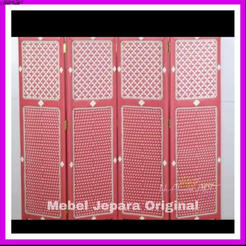 Sketsel Pintu 4 Minimalis - Penyekat Ruangan Bahan Rotan Sintetis Modern