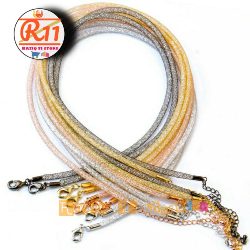 Gelang Tali Kawat Glitter Kristal Kalung Lilit