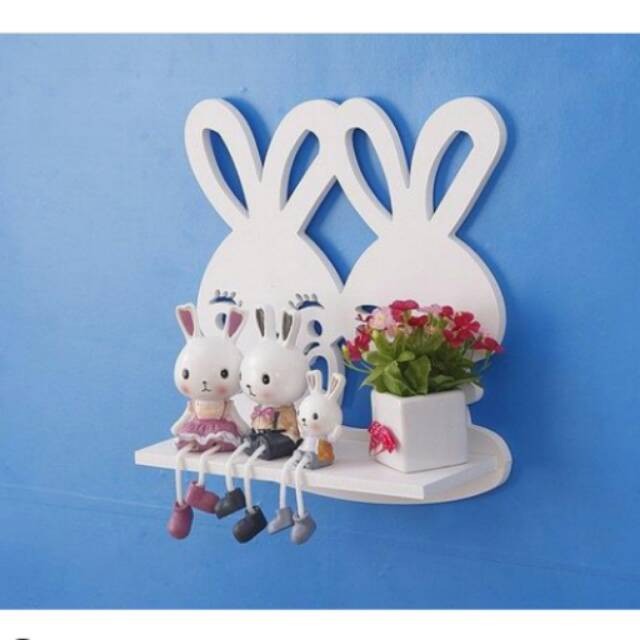Rak Dinding Bunny Shabby Chic Floating Shelves Home Decor