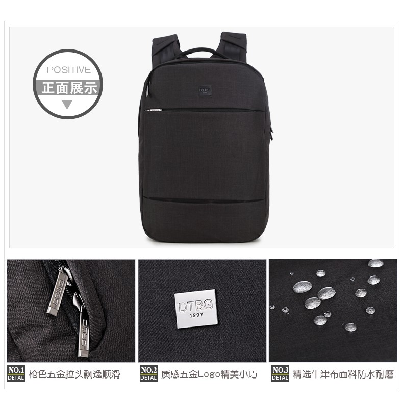 DTBG Business Travel Backpack Laptop Bag D8207W 15.6 Inch - Hitam