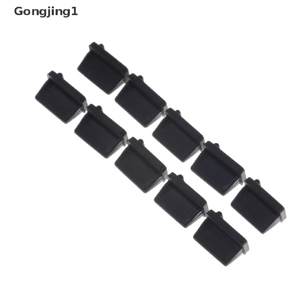 Gongjing1 10pcs Cover Plug USB Tipe A Female Bahan Karet Warna Hitam Anti Debu