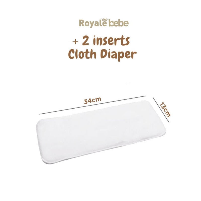 Royale Bebe Clodi Cloth Diaper / Popok Kain Bayi Royale Bebe + 2 Insert