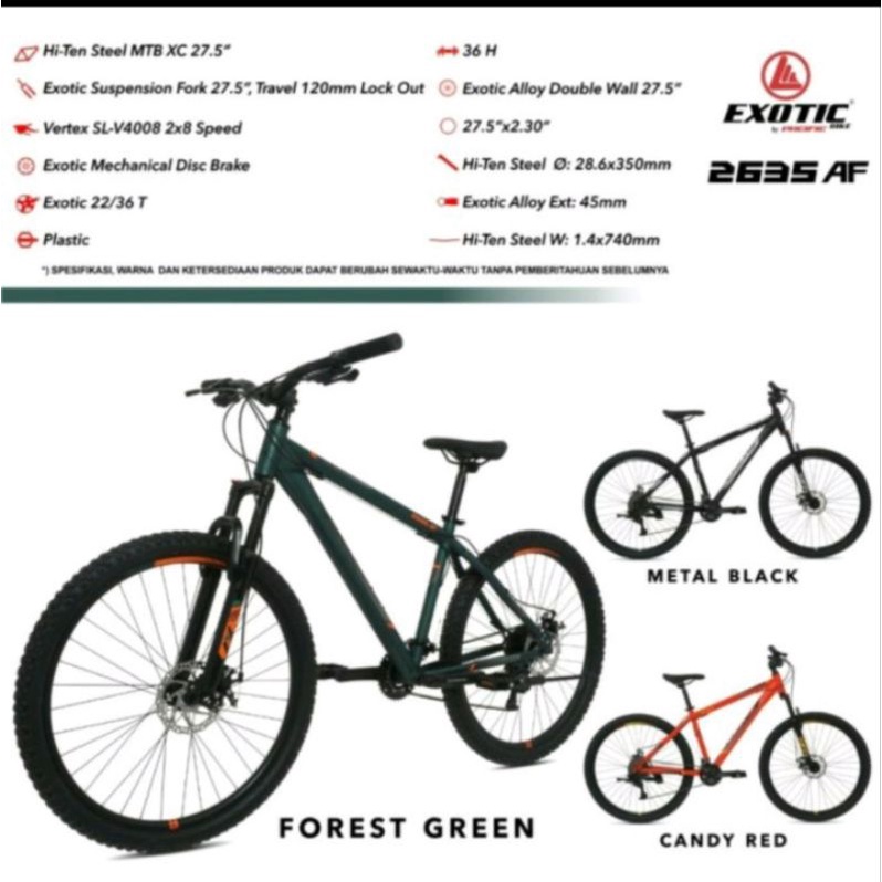 Exotic 2635 26 inch 8 speed MTB Sepeda gunung