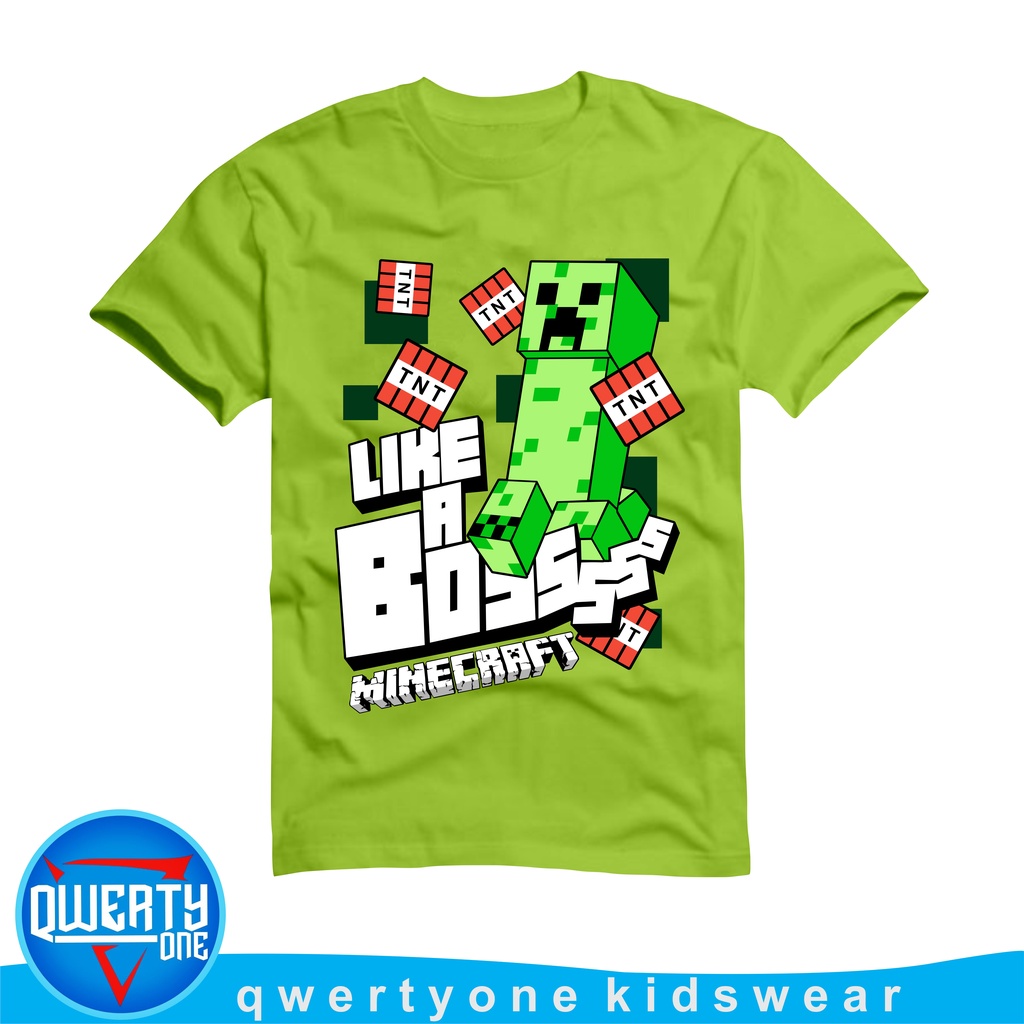 Kaos Distro Anak Laki-Laki Perempuan Minecraft Series 1-12 Tahun