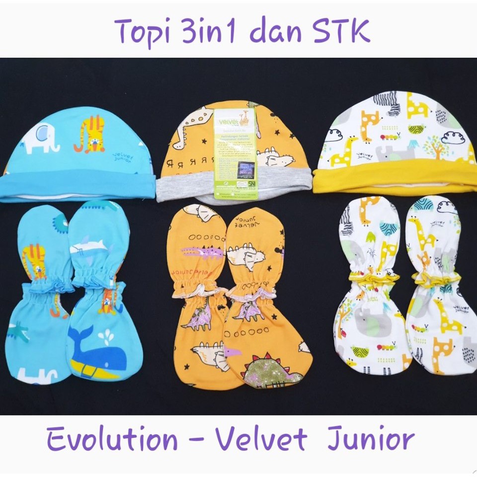 Velvet Evolution Sarung Tangan Kaki dan Topi